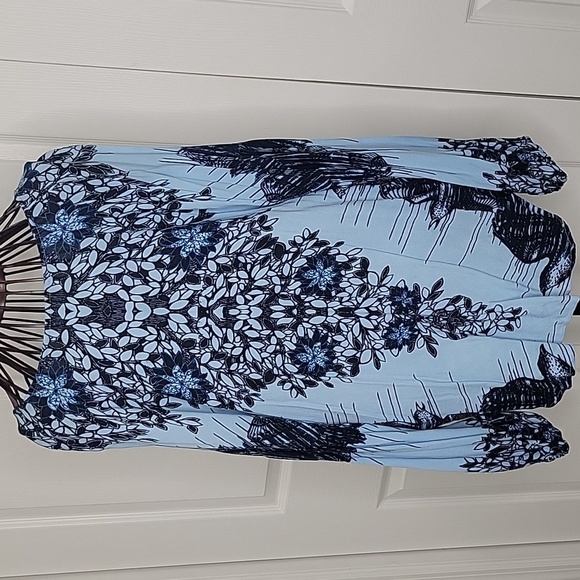 FREE PEOPLE Birds Of A Feather Floral Blue Women's Blouse SIZE XS - Picture 9 of 12